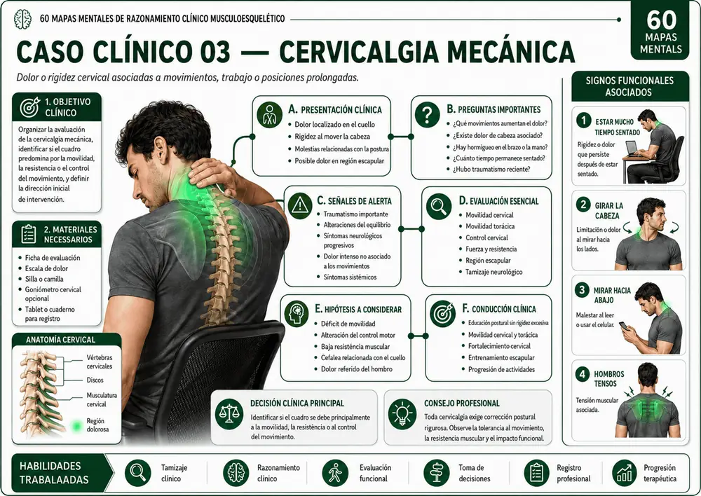 Mapa visual de evaluación de columna cervical